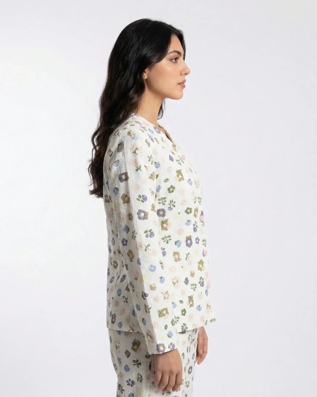 Summer Crinkled Pajama Suit - Pastel Bloom