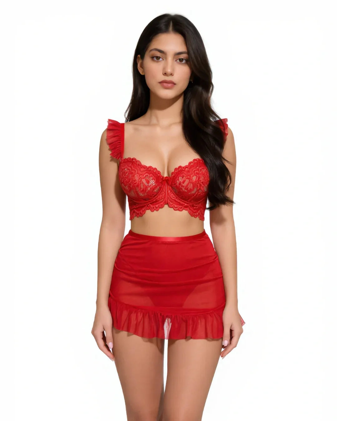 Babydoll Lingerie - Vixen - Maroon