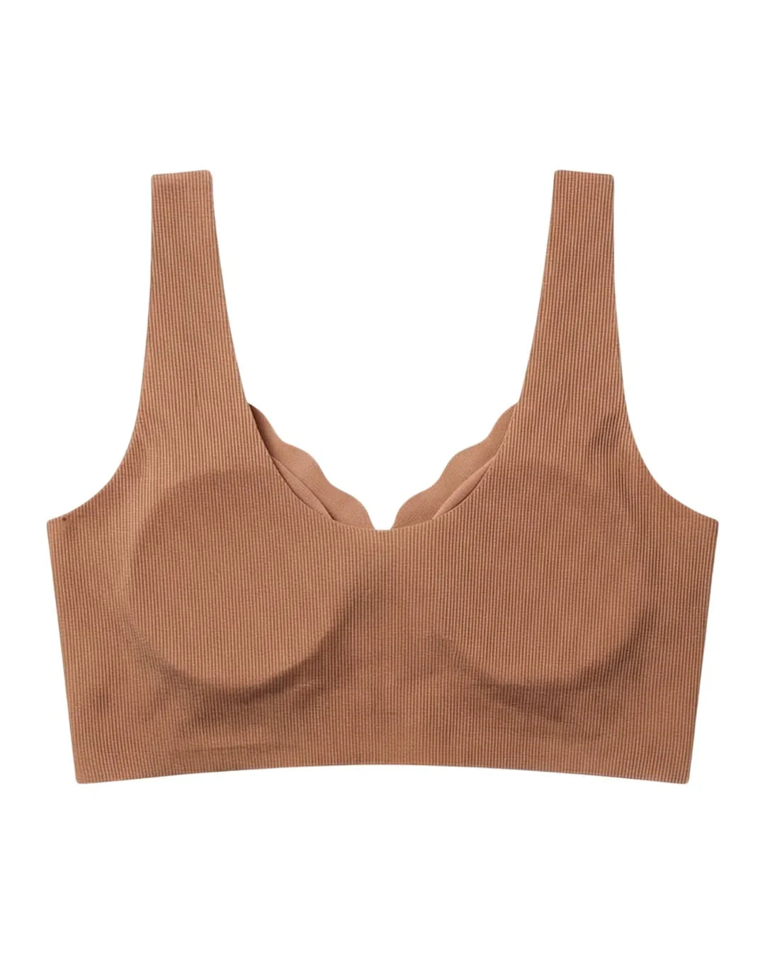 Seamless Front-Button Bra - Roselle Ribbed - Dark Skin