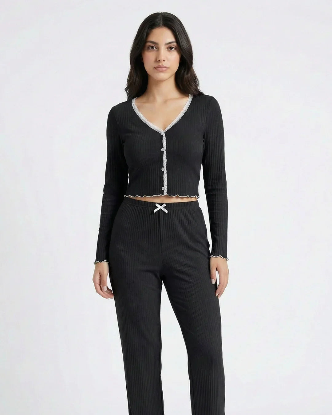Cotton PJ Set - Mellow - Black
