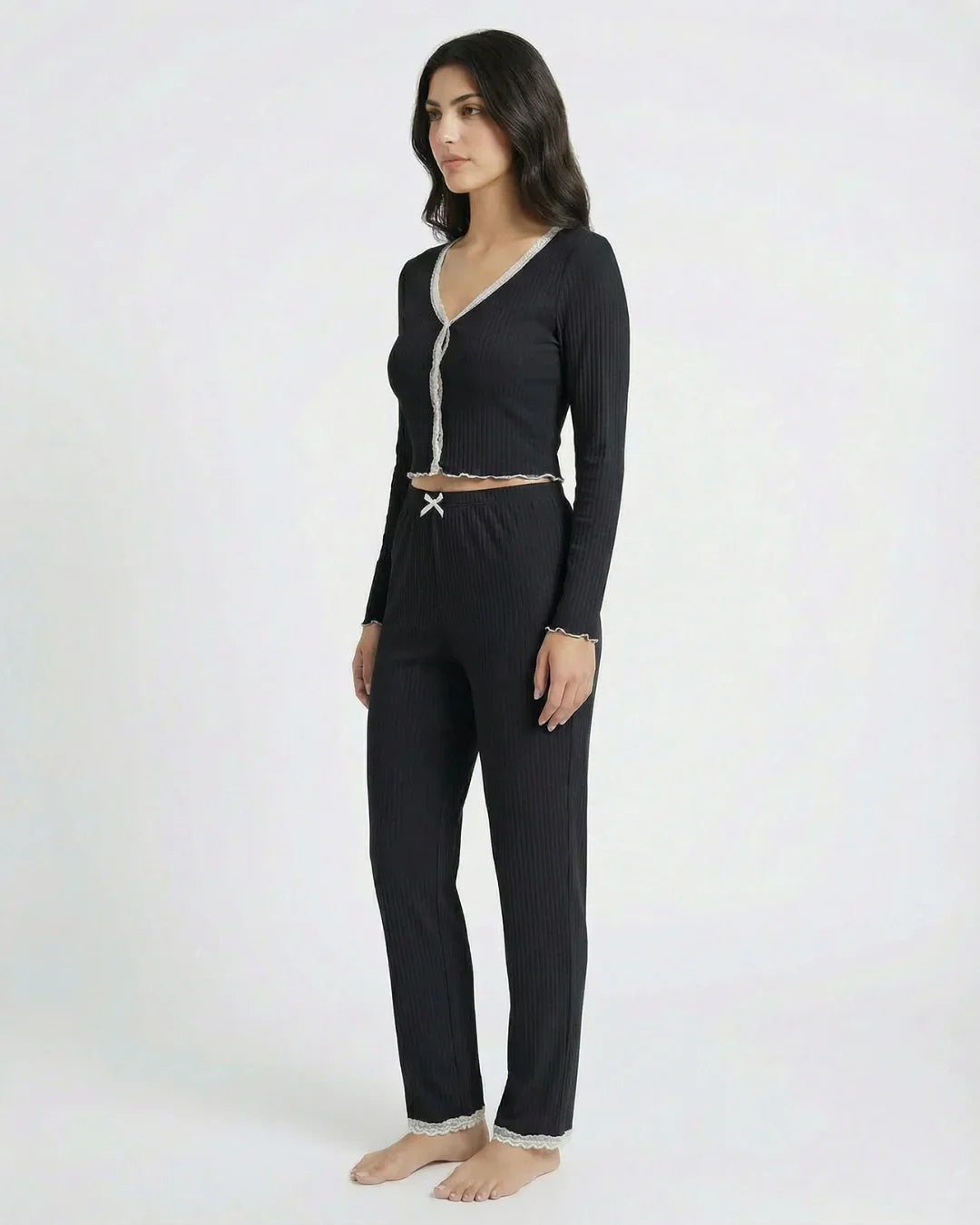 Cotton PJ Set - Mellow - Black