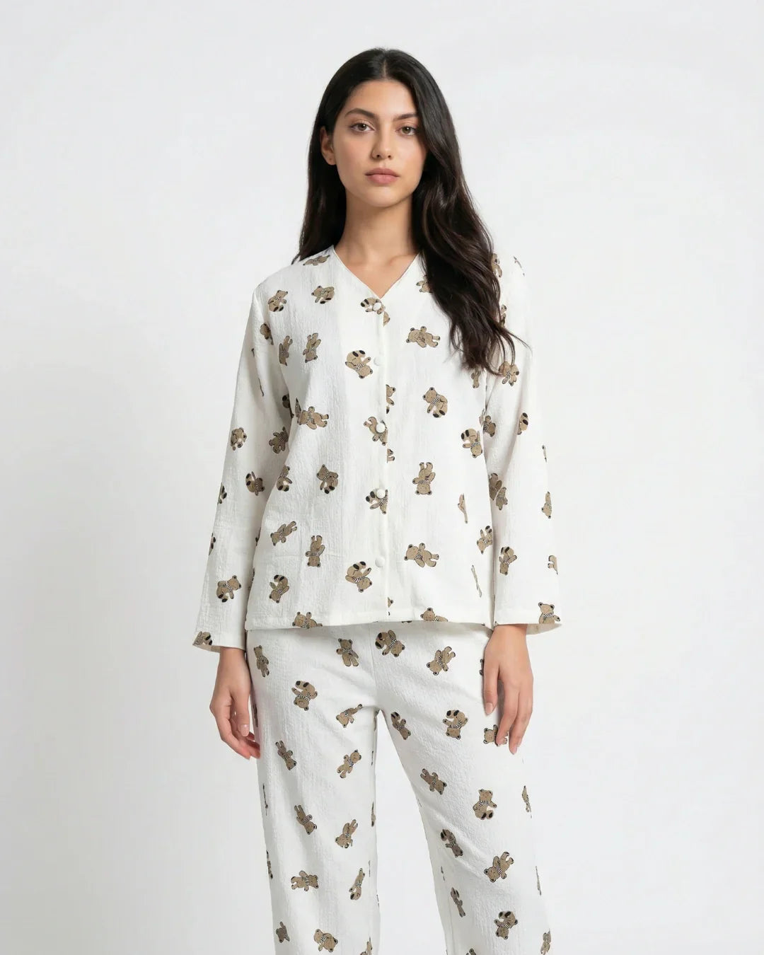 Summer Crinkled Pajama Suit - Little Teddy