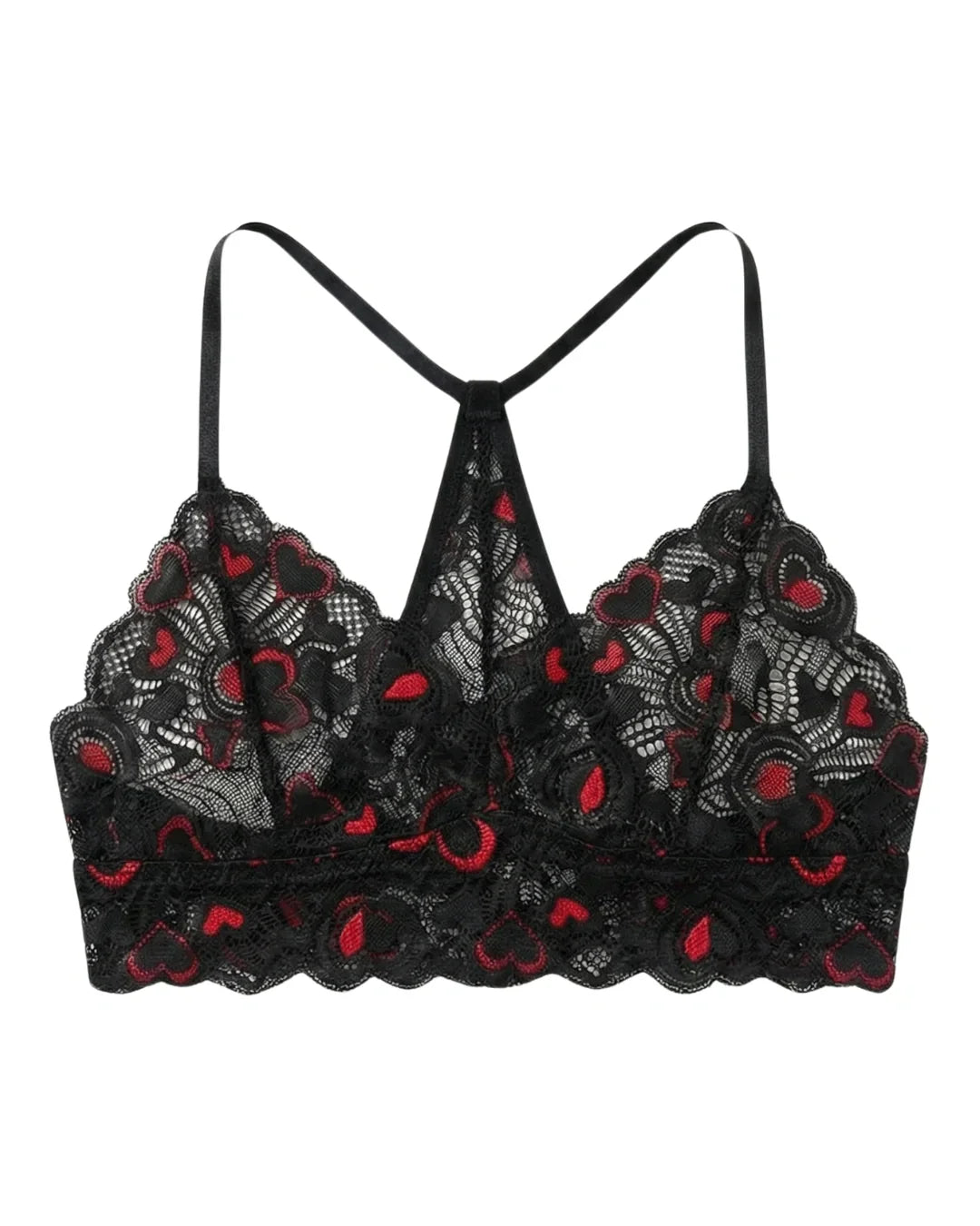 Non Padded Bra Set - Heart Lace