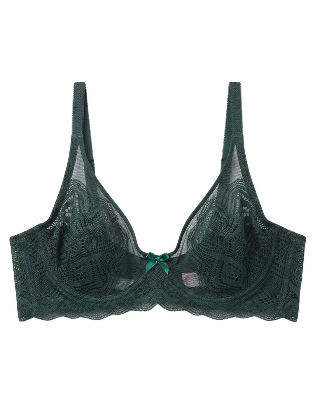 Non-Padded Lace Bra - June - Green