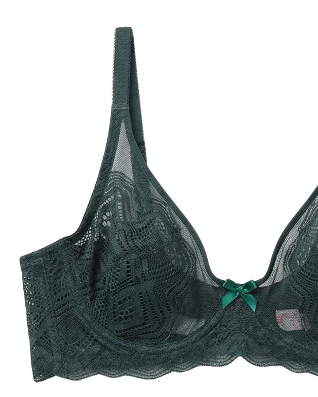 Non-Padded Lace Bra - June - Green