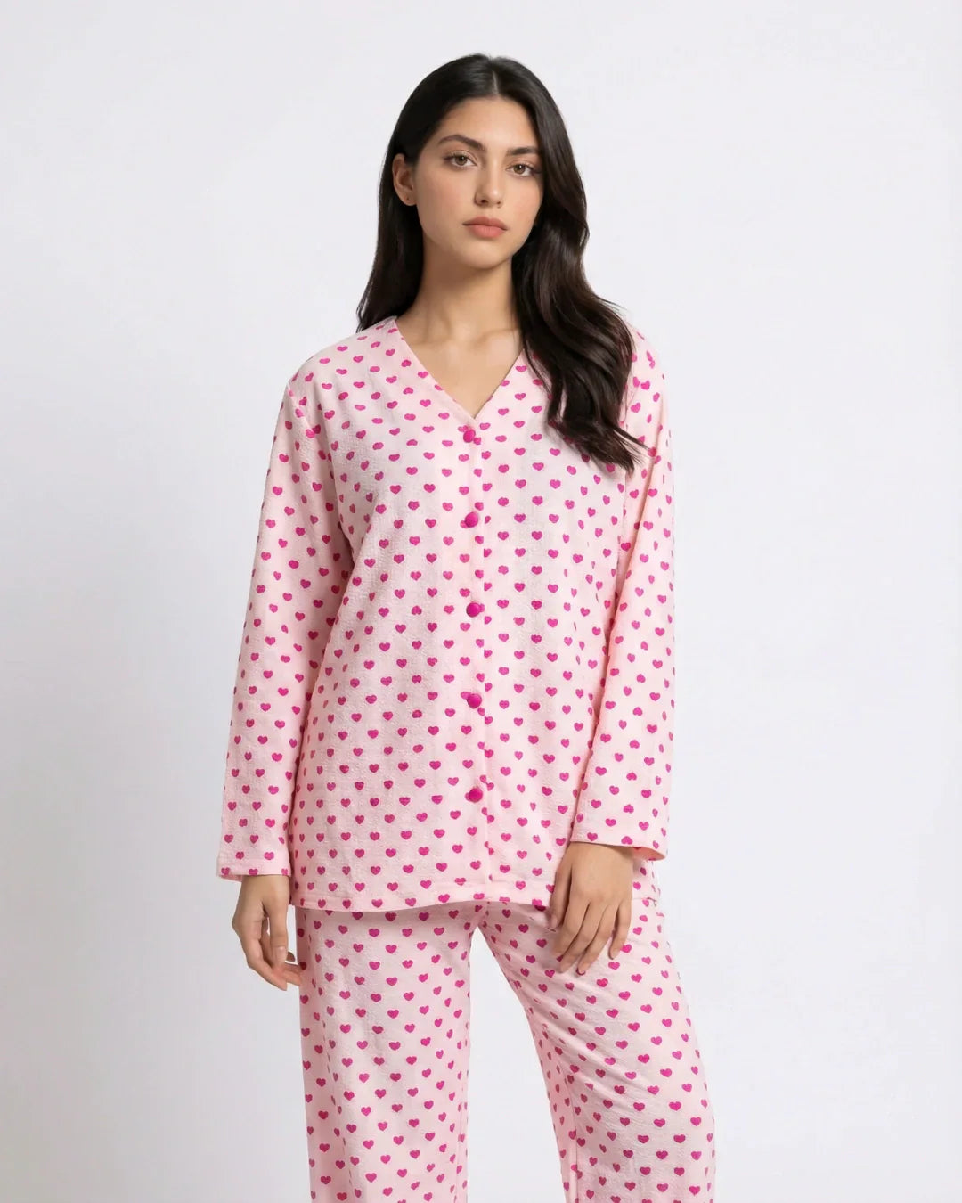 Summer Crinkled Pajama Suit - Love Checks
