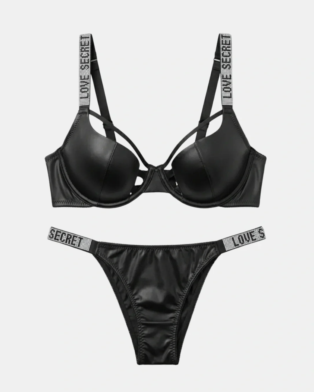 Non Padded Underwire Bra Set - True Fit - Black