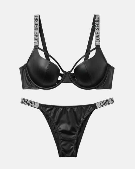 Non Padded Underwire Bra Set - True Fit - Black