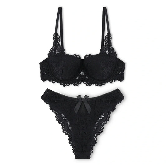 Skyler Embroidered Padded Bra and Panty Set