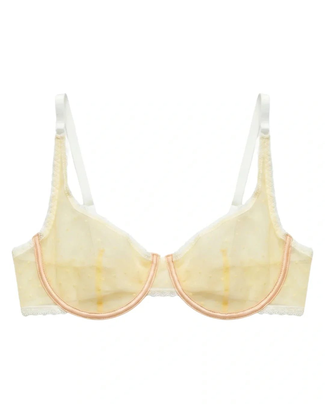 Non Padded Underwired Bra Set - Dot Mesh