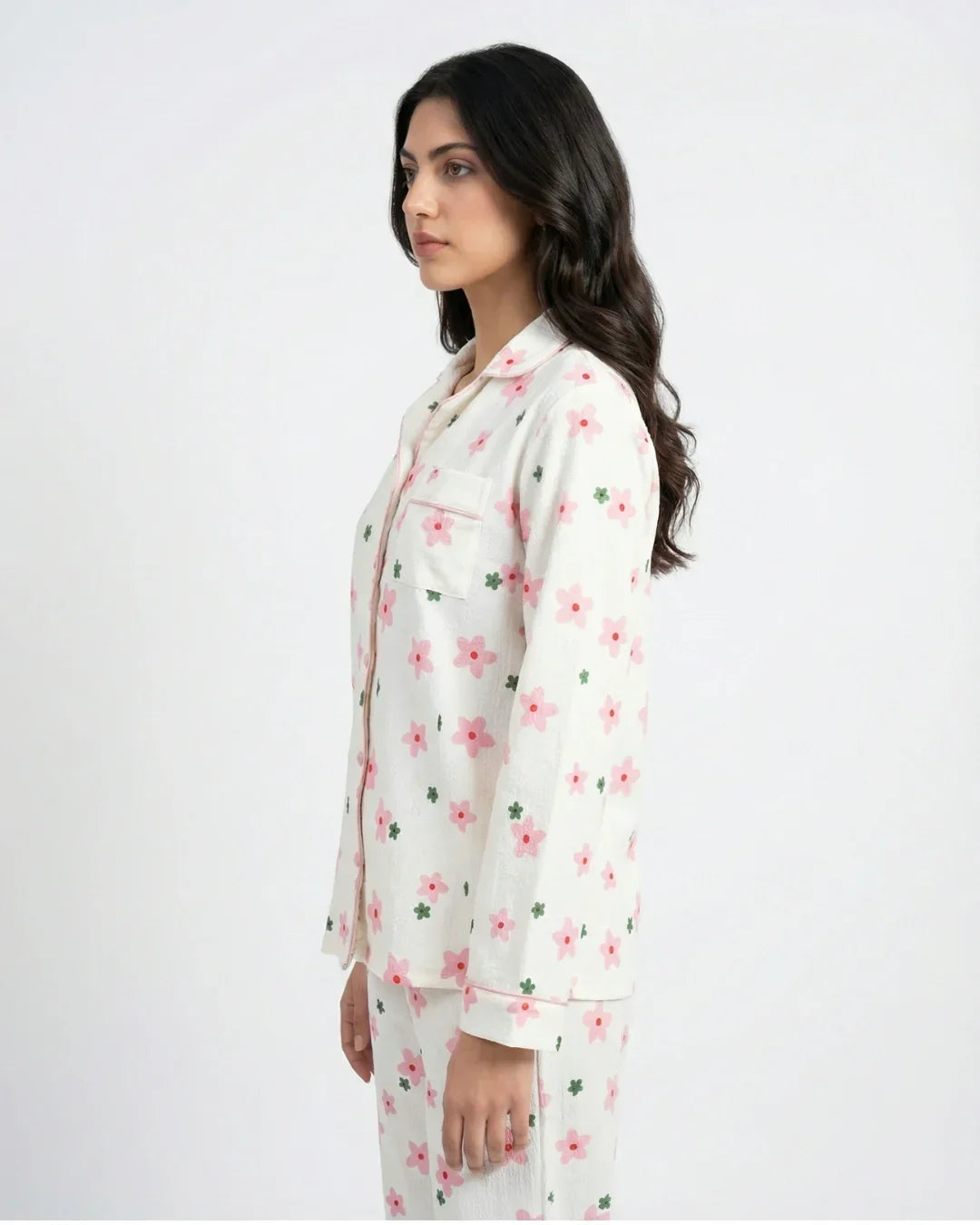Summer Crinkled Pajama Suit - Floral Glam