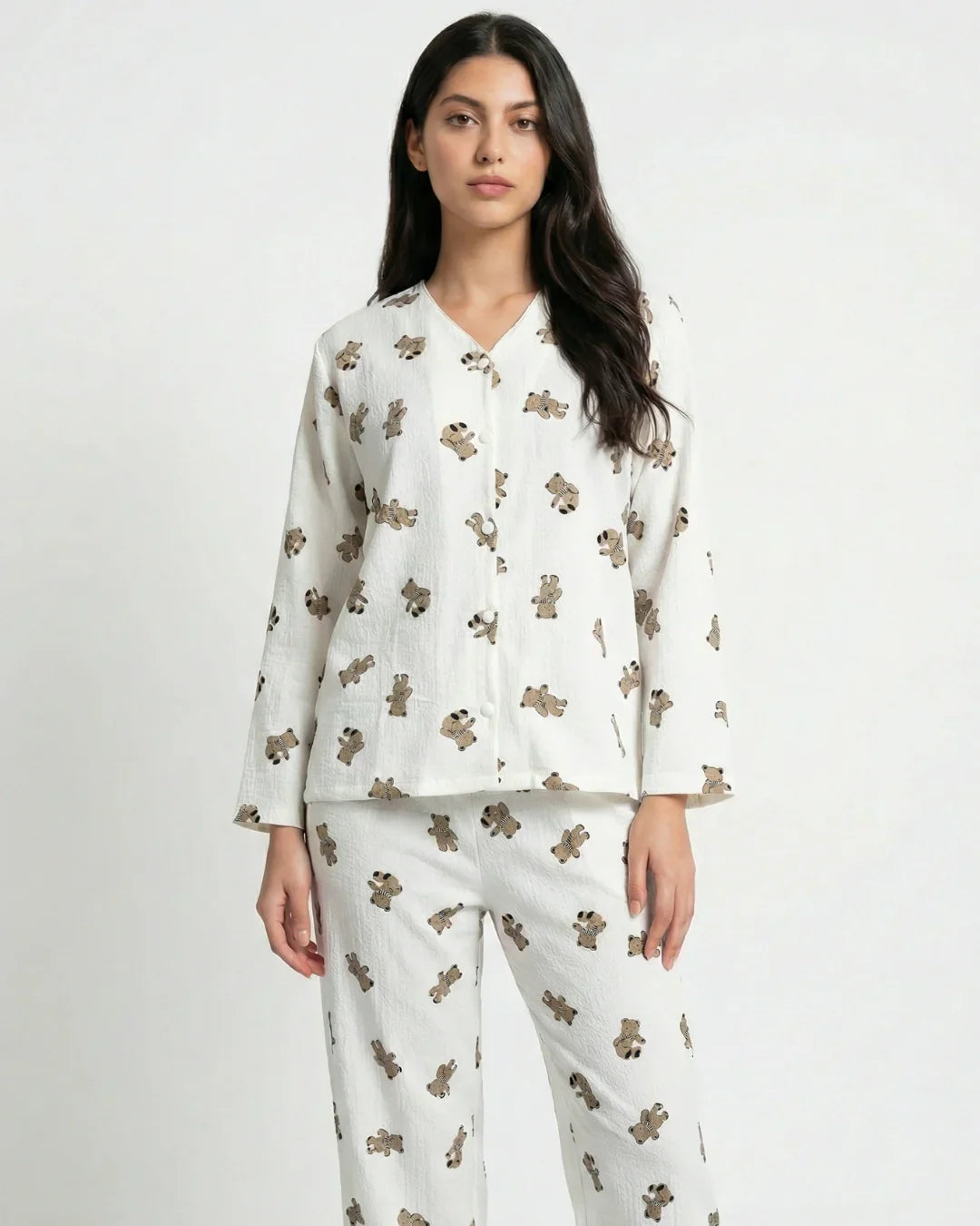 Summer Crinkled Pajama Suit - Little Teddy