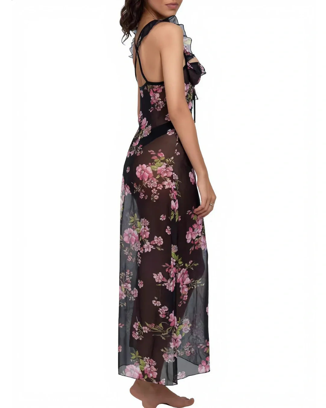 Lingerie Gown – Eclipse - Black Floral