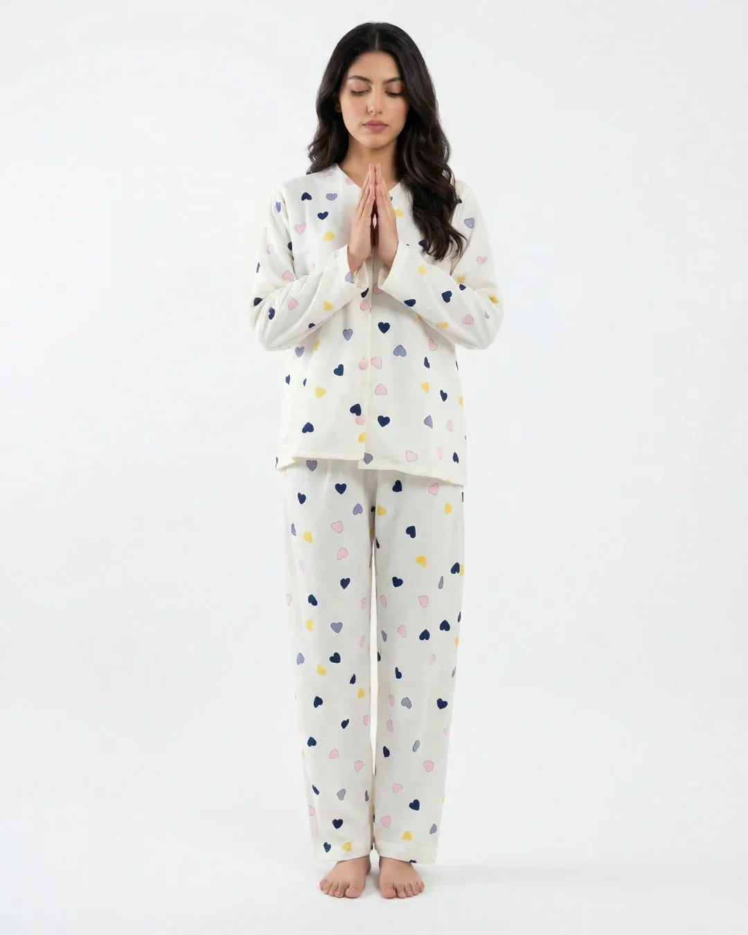 Summer Crinkled Pajama Suit - Love Dot