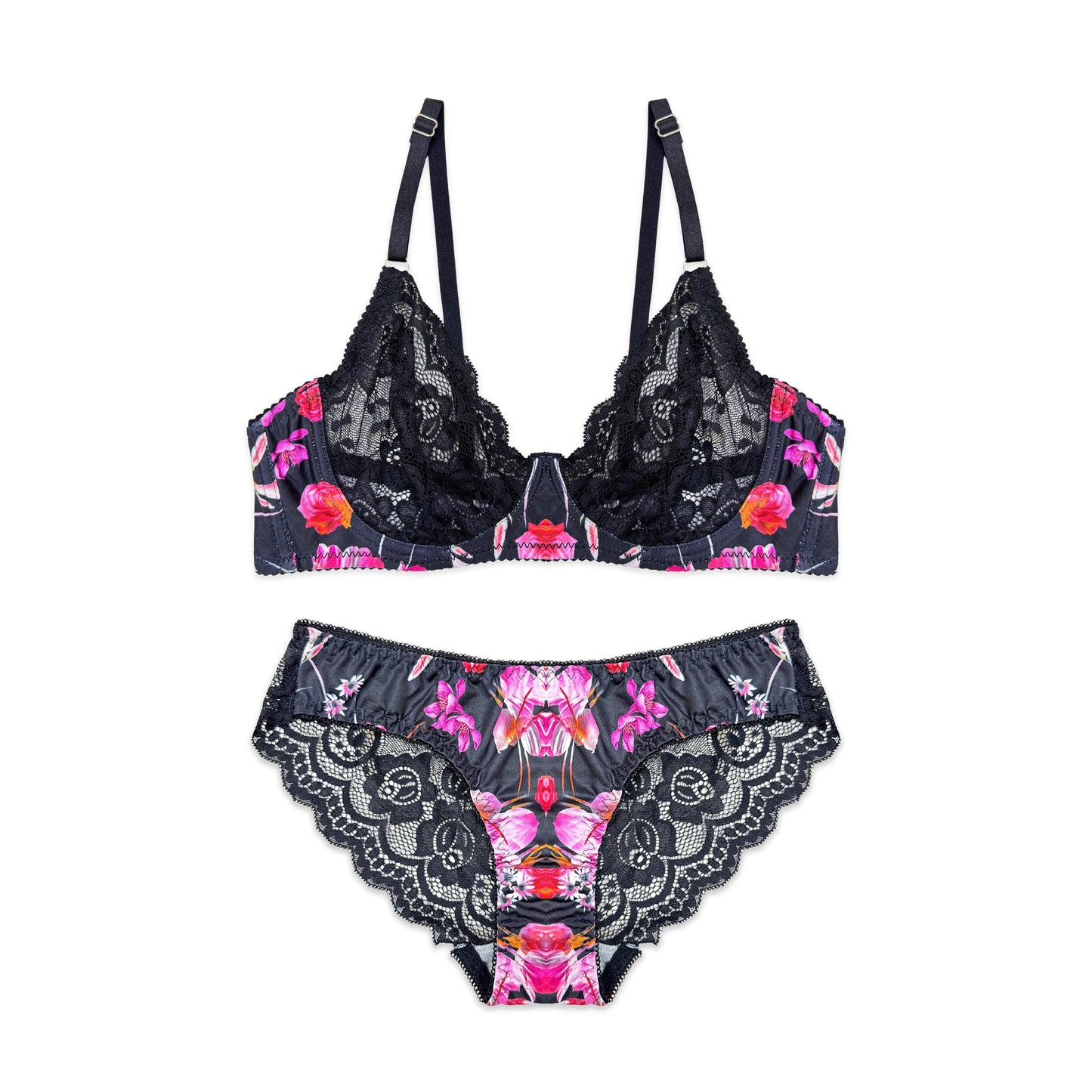 Rose Punch Non Padded Bra and Panty Set