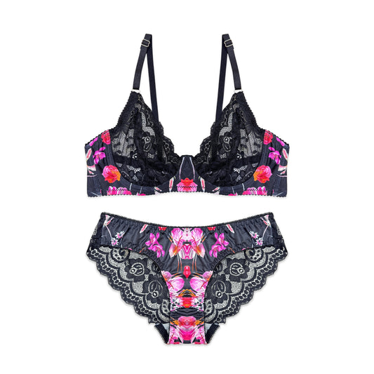 Rose Punch Non Padded Bra and Panty Set