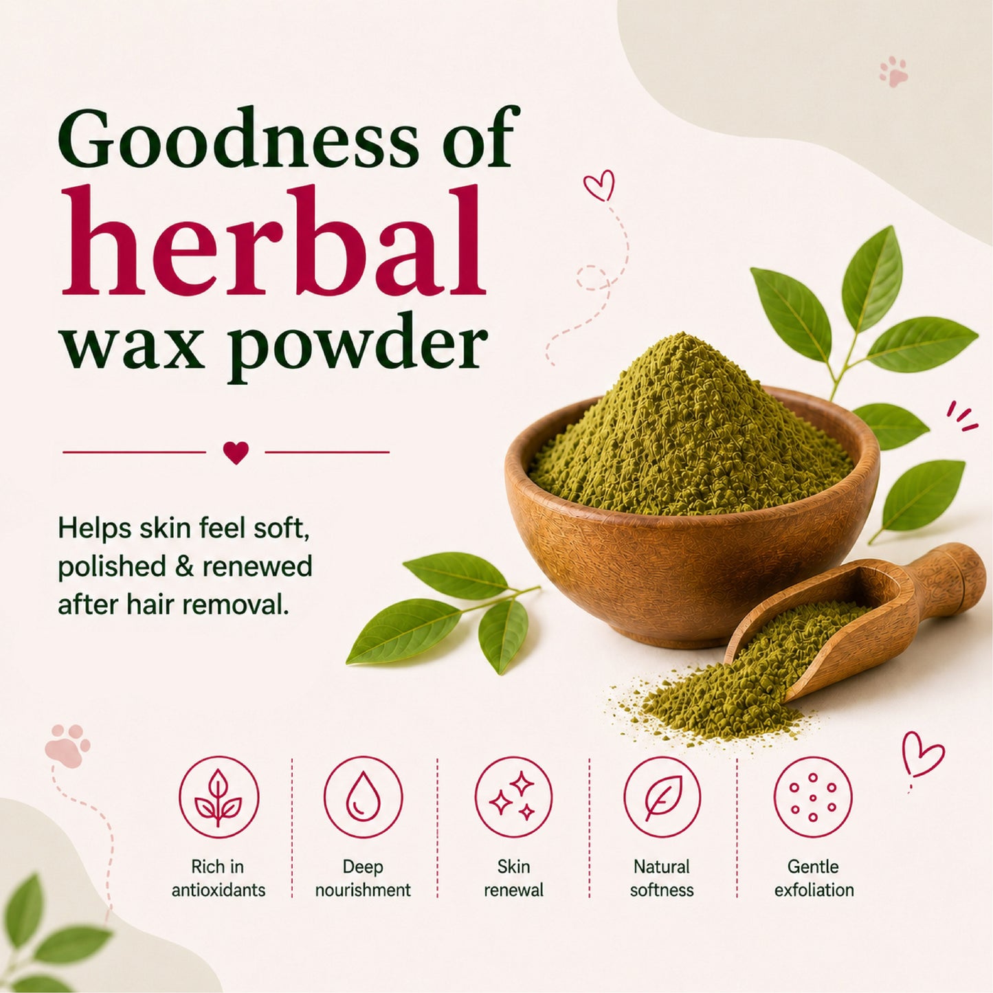 4-in-1 Herbal Bikini Hair Removal Wax Powder Mask