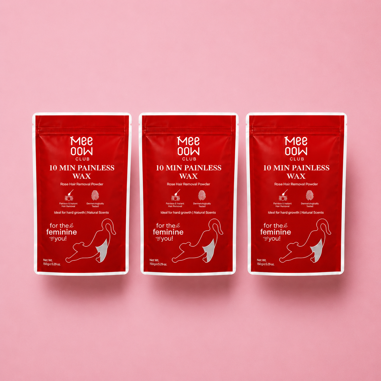 Mee Oow Hair Removal Wax Powder (Red) (150GM)