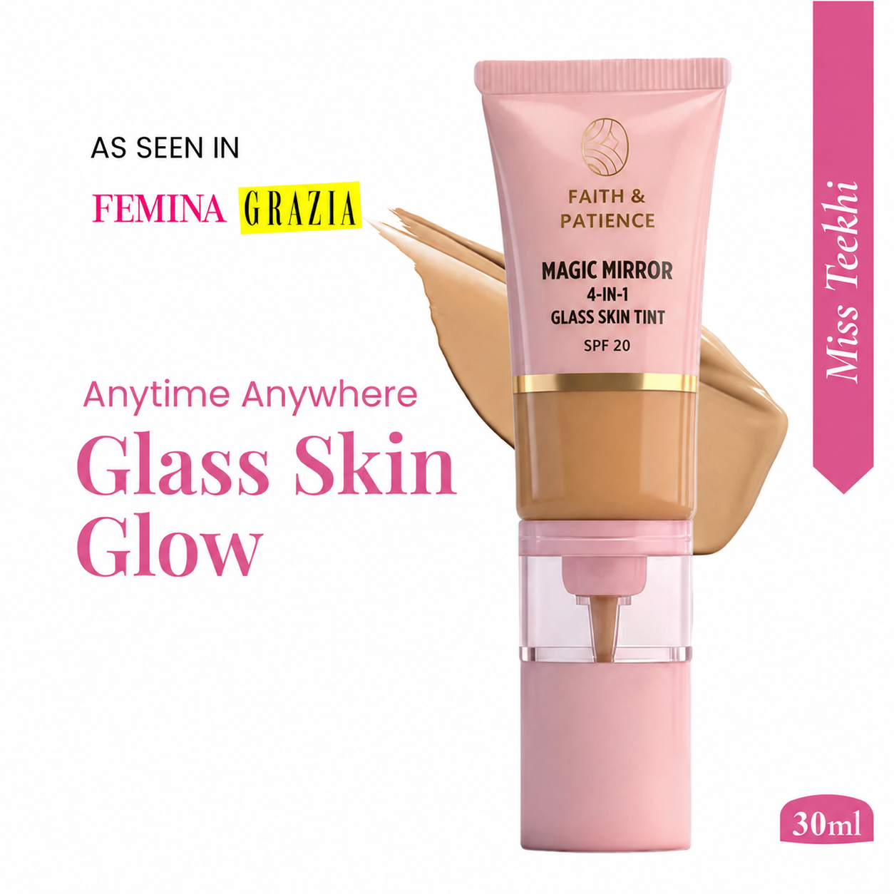 Magic Mirror Glow Serum Tint 4 in 1 (Benefits) - 004 Miss Teekhi (Medium)