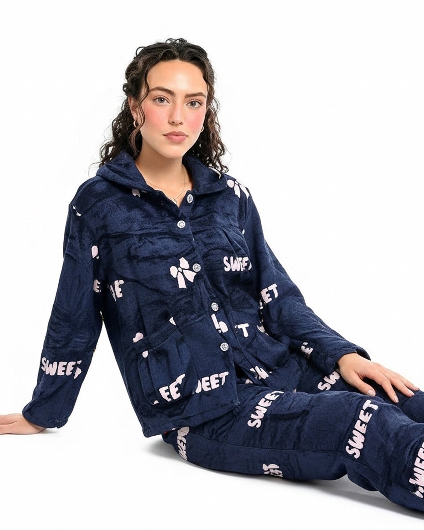 Fleece Pajama Suit - Night Petal