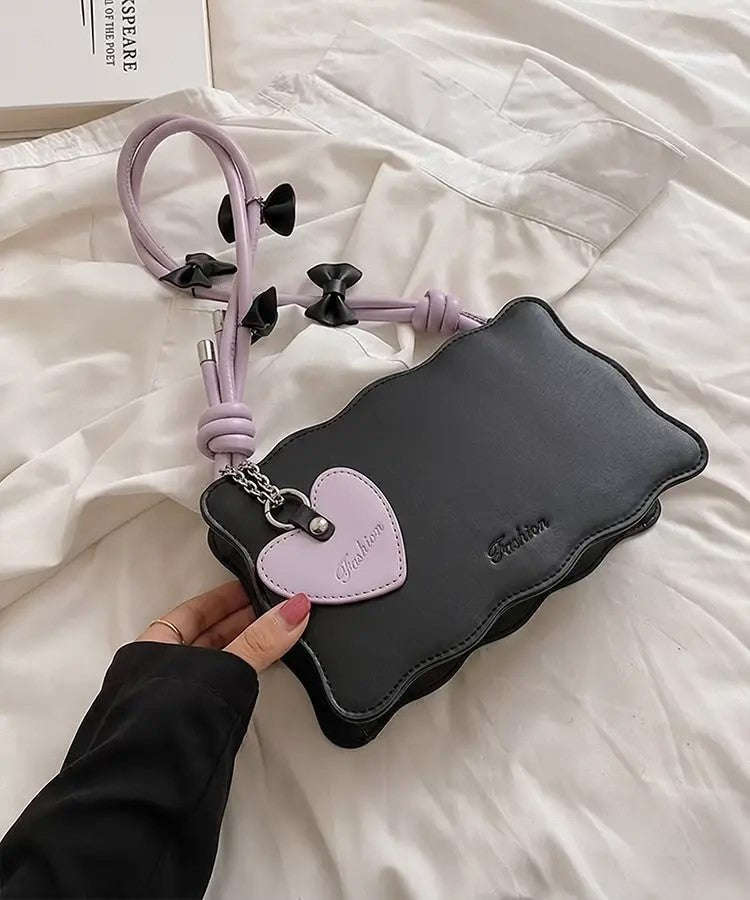 Purple Heart Aesthetic Handbag for Women