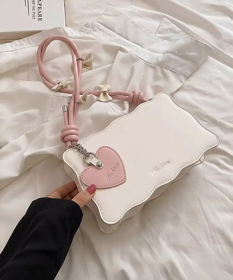 Purple Heart Aesthetic Handbag for Women